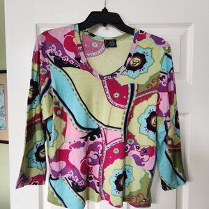 Abstract print Lynn Richie top